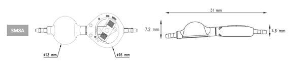 Регулюємий клапан Sophy® Mini, 8 рівнів тиску, 30-200, з пласким резервуаром